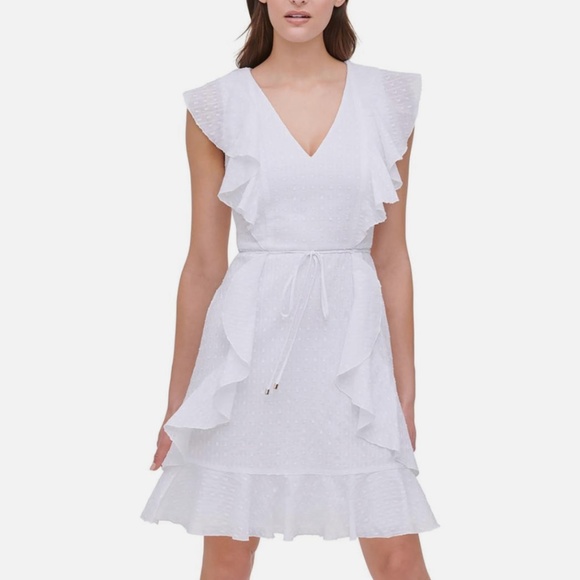 Tommy Hilfiger Cotton Ruffled Dress - Picture 1 of 7